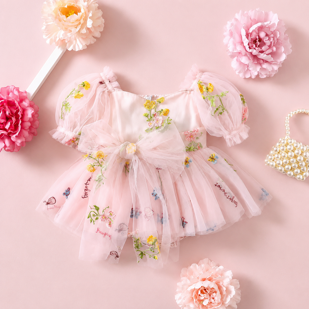 Robe Barboteuse Fleur Enchantée Bébé Fille