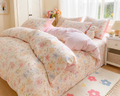 Ensemble de literie 4 pièces 100 % coton – Rose fleuri ».