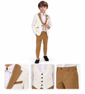 Costume Garçon Prestige Ivoire & Camel – 3 Pièces