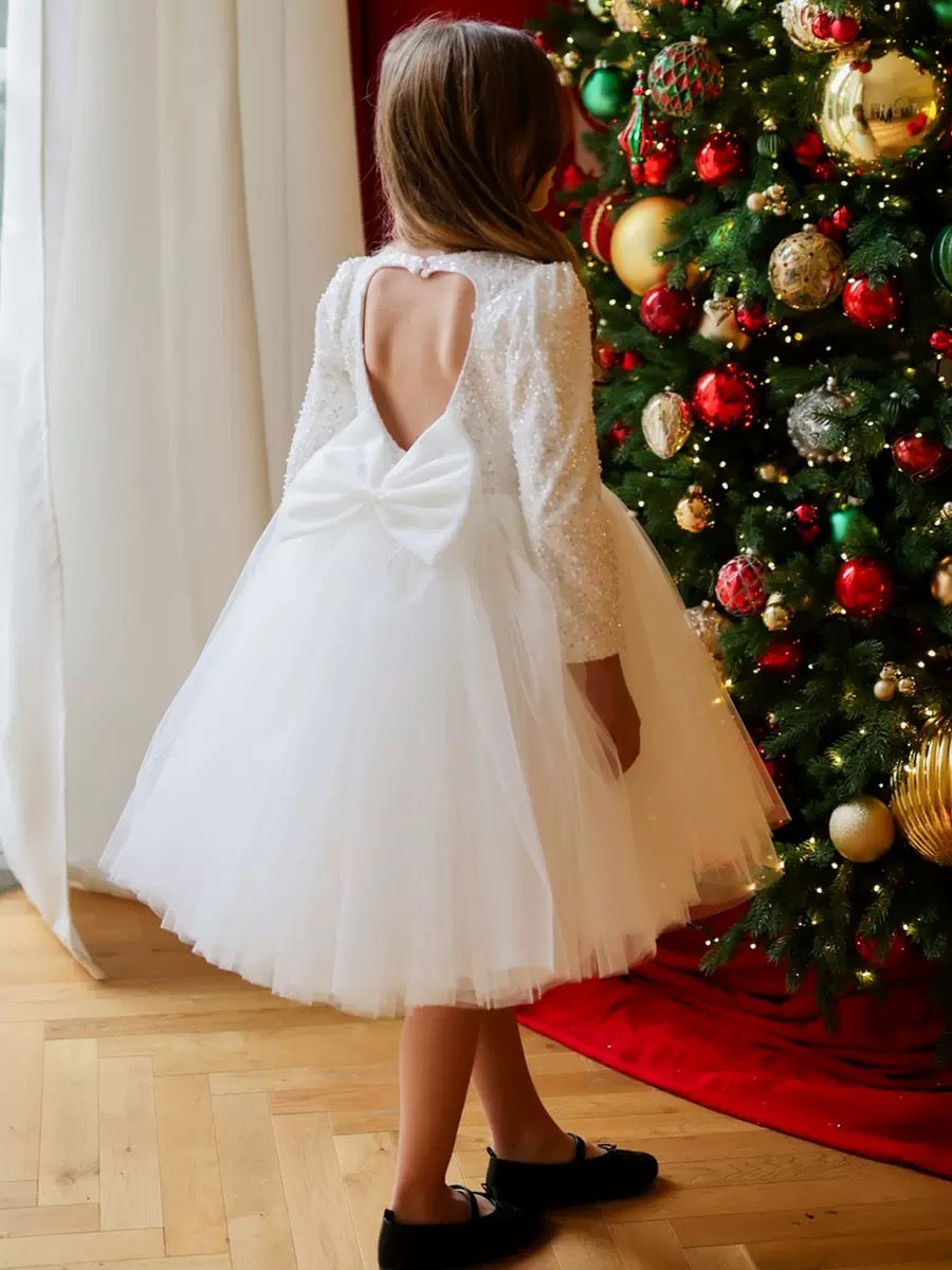 Robe de Cérémonie Princesse Ivoire Perlée