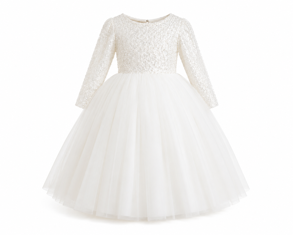 Robe de Cérémonie Princesse Ivoire Perlée