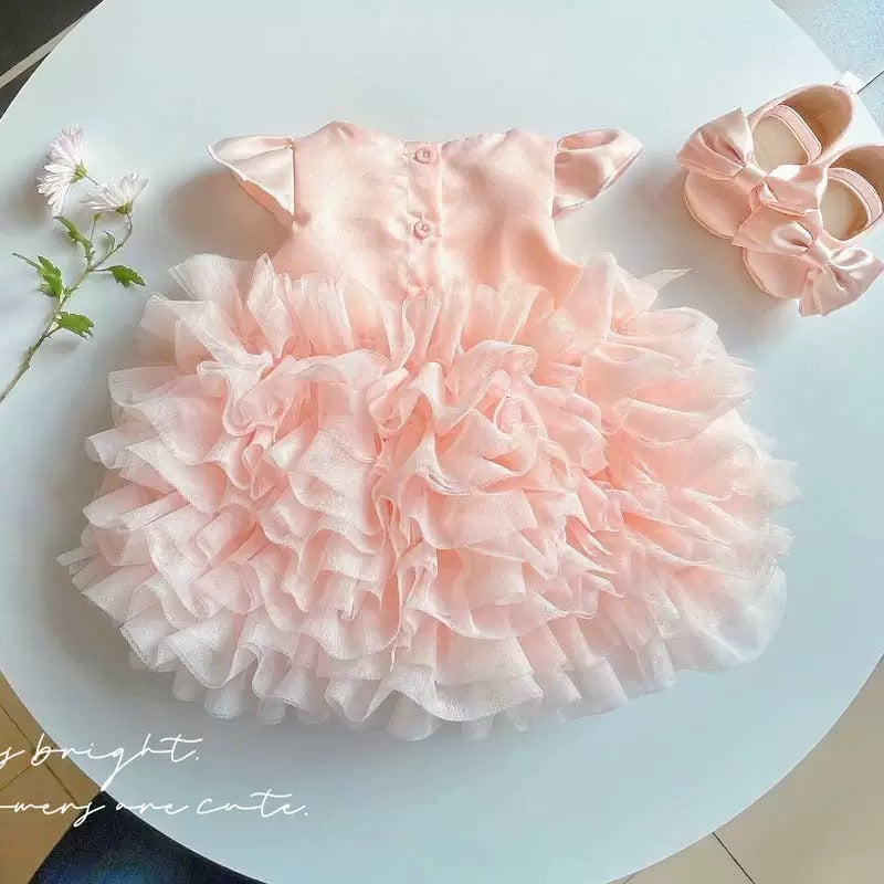 Robe Barboteuse Princesse Volants Bébé Fille
