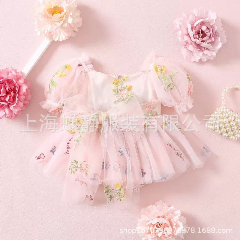 Robe Barboteuse Fleur Enchantée Bébé Fille