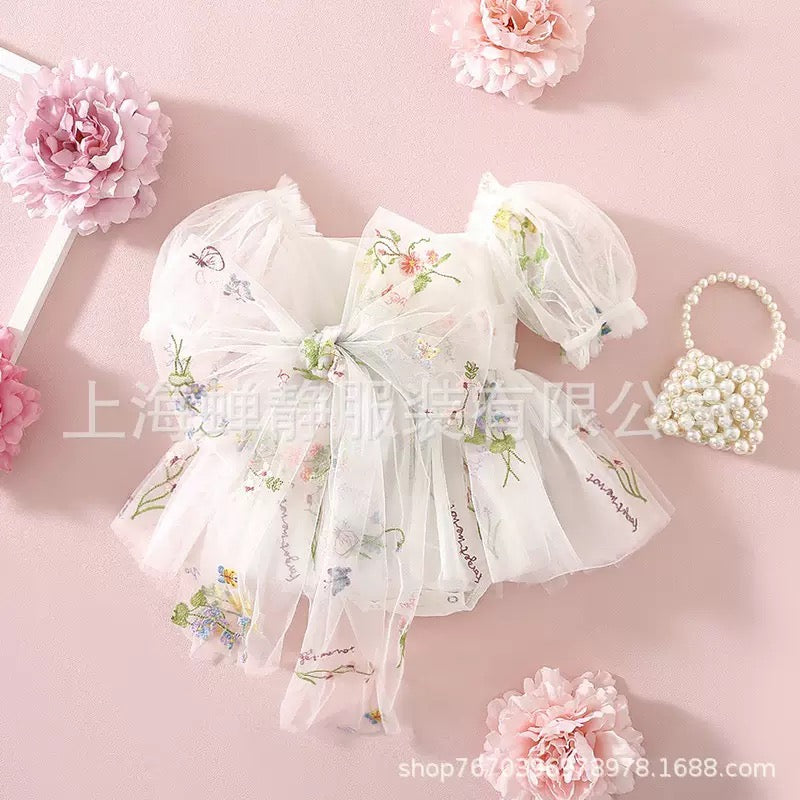 Robe Barboteuse Fleur Enchantée Bébé Fille