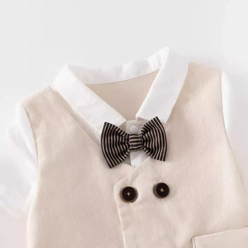 Barboteuse Gentleman Élégance Beige