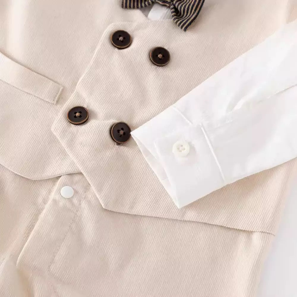 Barboteuse Gentleman Élégance Beige