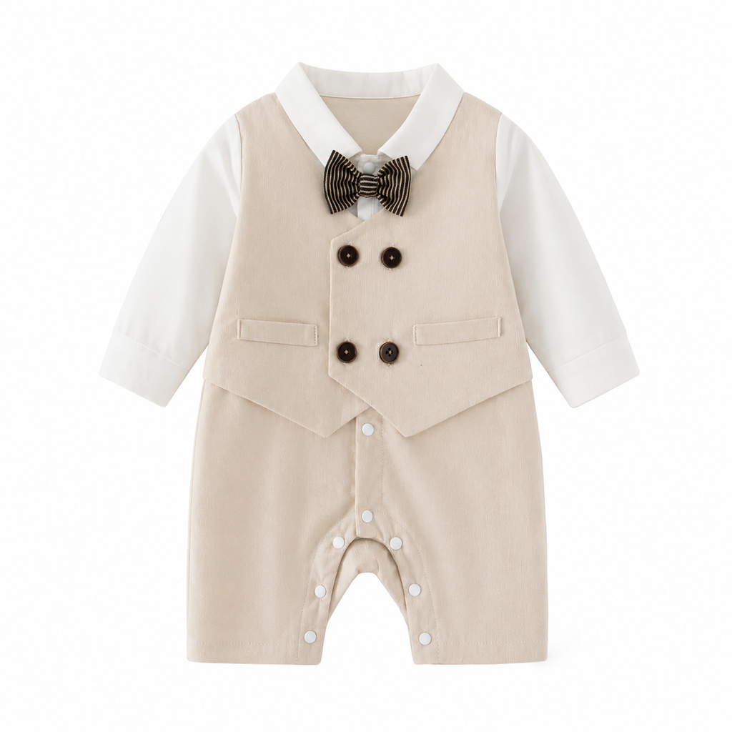 Barboteuse Gentleman Élégance Beige