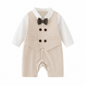 Barboteuse Gentleman Élégance Beige