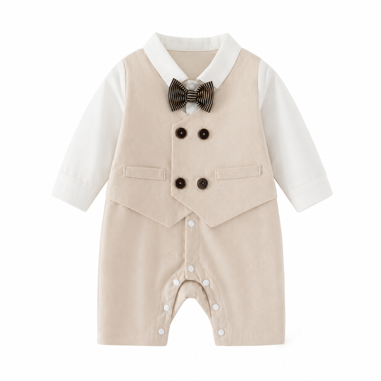 Barboteuse Gentleman Élégance Beige