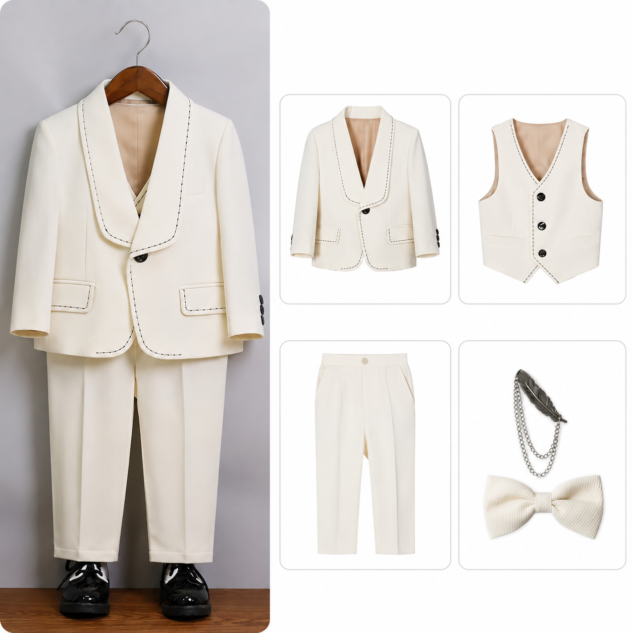 Mini Elegance – Costume Cérémonie Garçon Ivoire Prestige