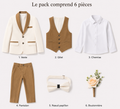 Costume Garçon Prestige Ivoire & Camel – 6 Pièces