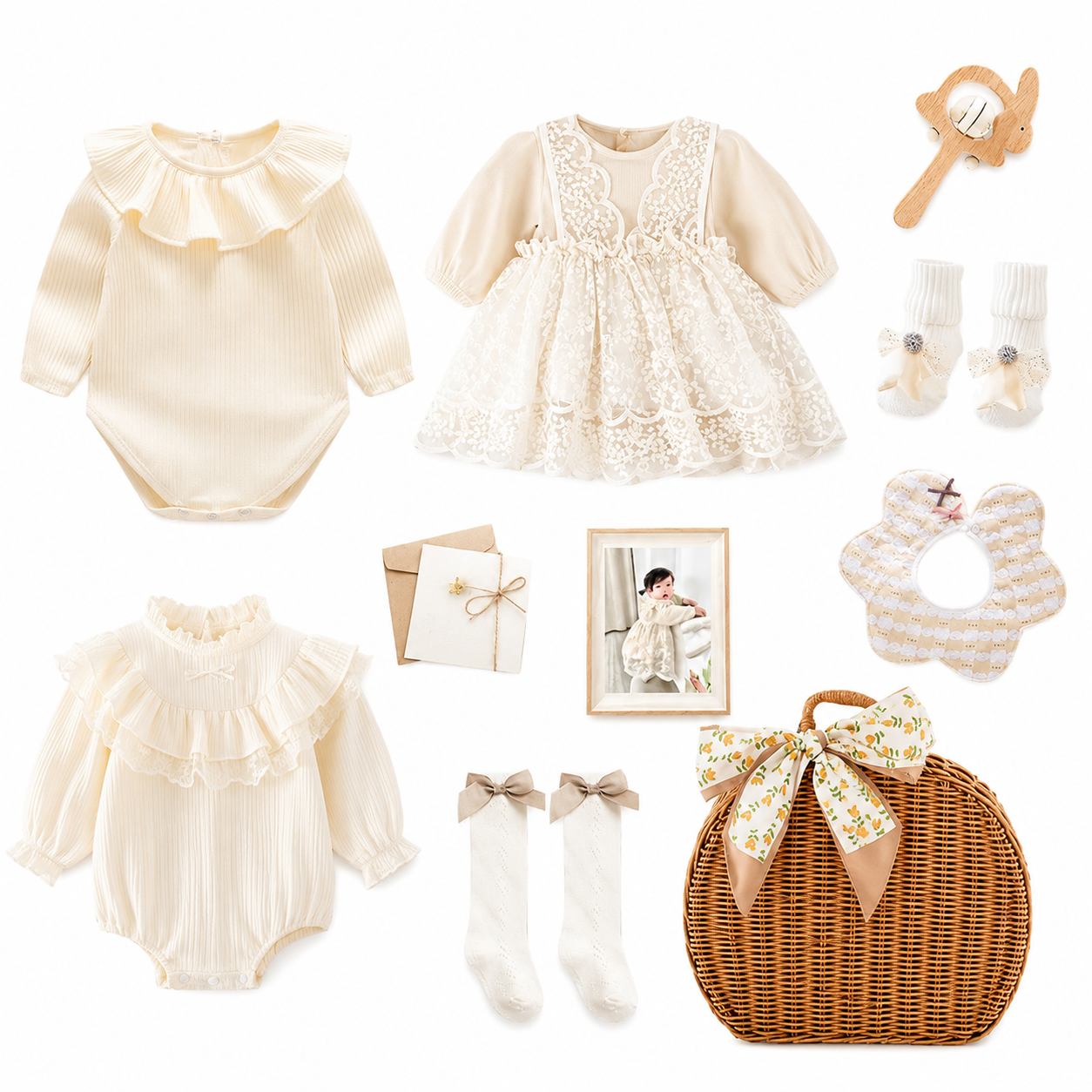 Coffret Princesse Ivoire – Ensemble Cadeau Premium pour Bébé Fille