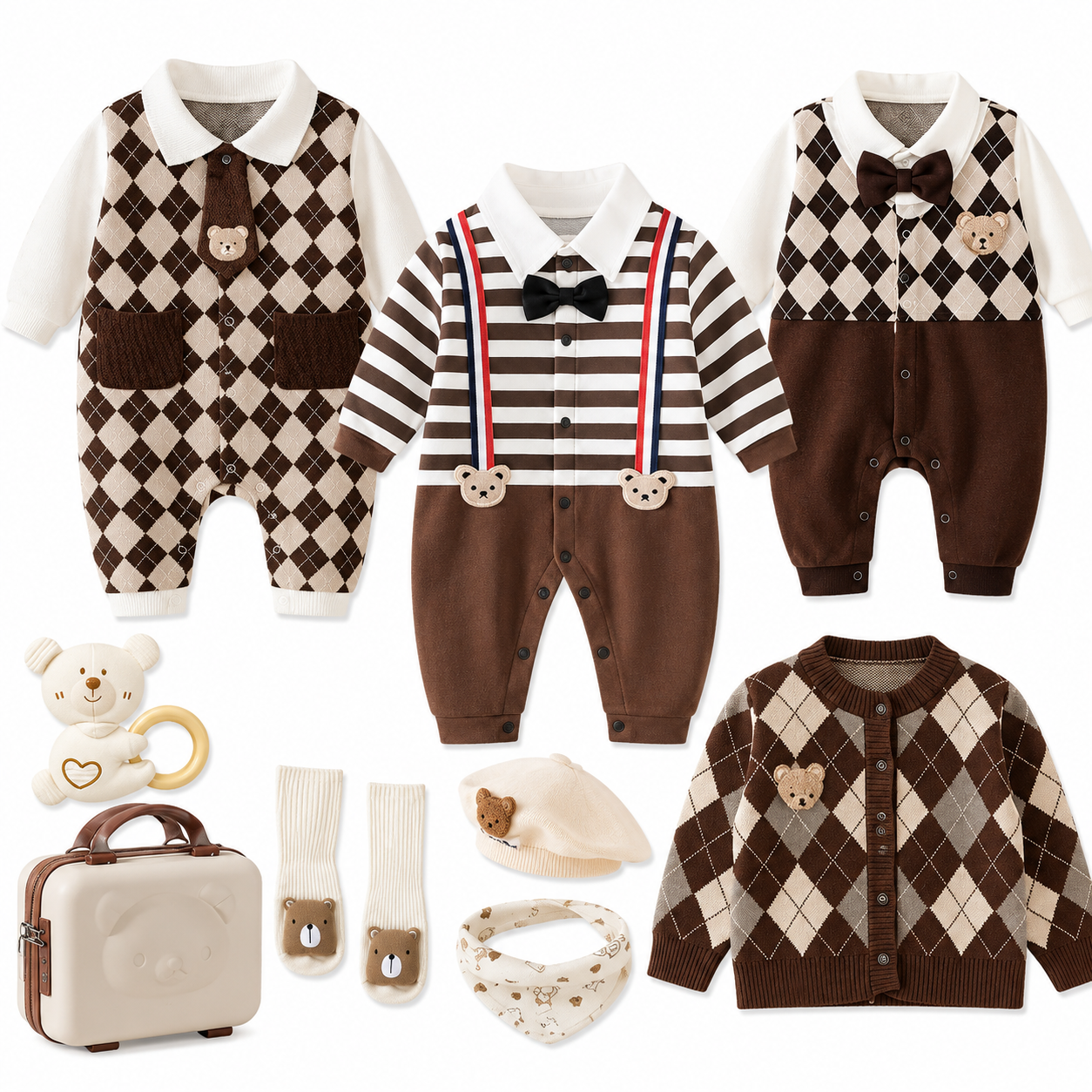 Coffret Naissance Gentleman Vintage – Collection Ours Brun