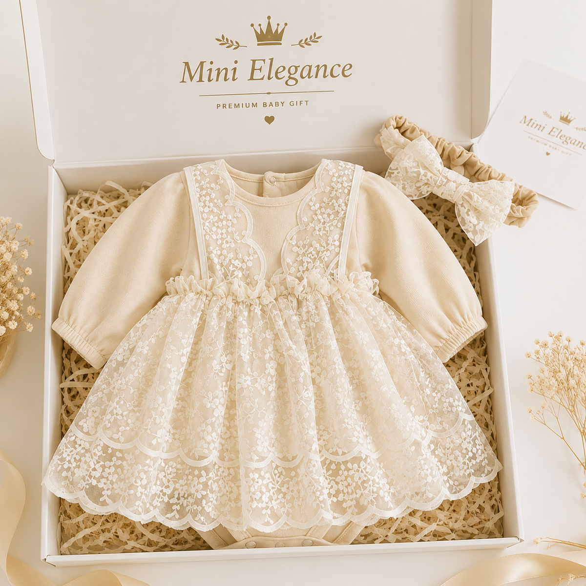 Coffret Princesse Ivoire – Ensemble Cadeau Premium pour Bébé Fille