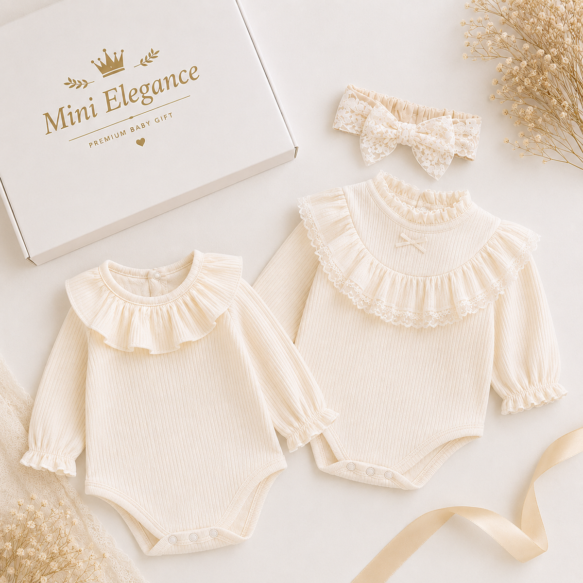 Coffret Princesse Ivoire – Ensemble Cadeau Premium pour Bébé Fille