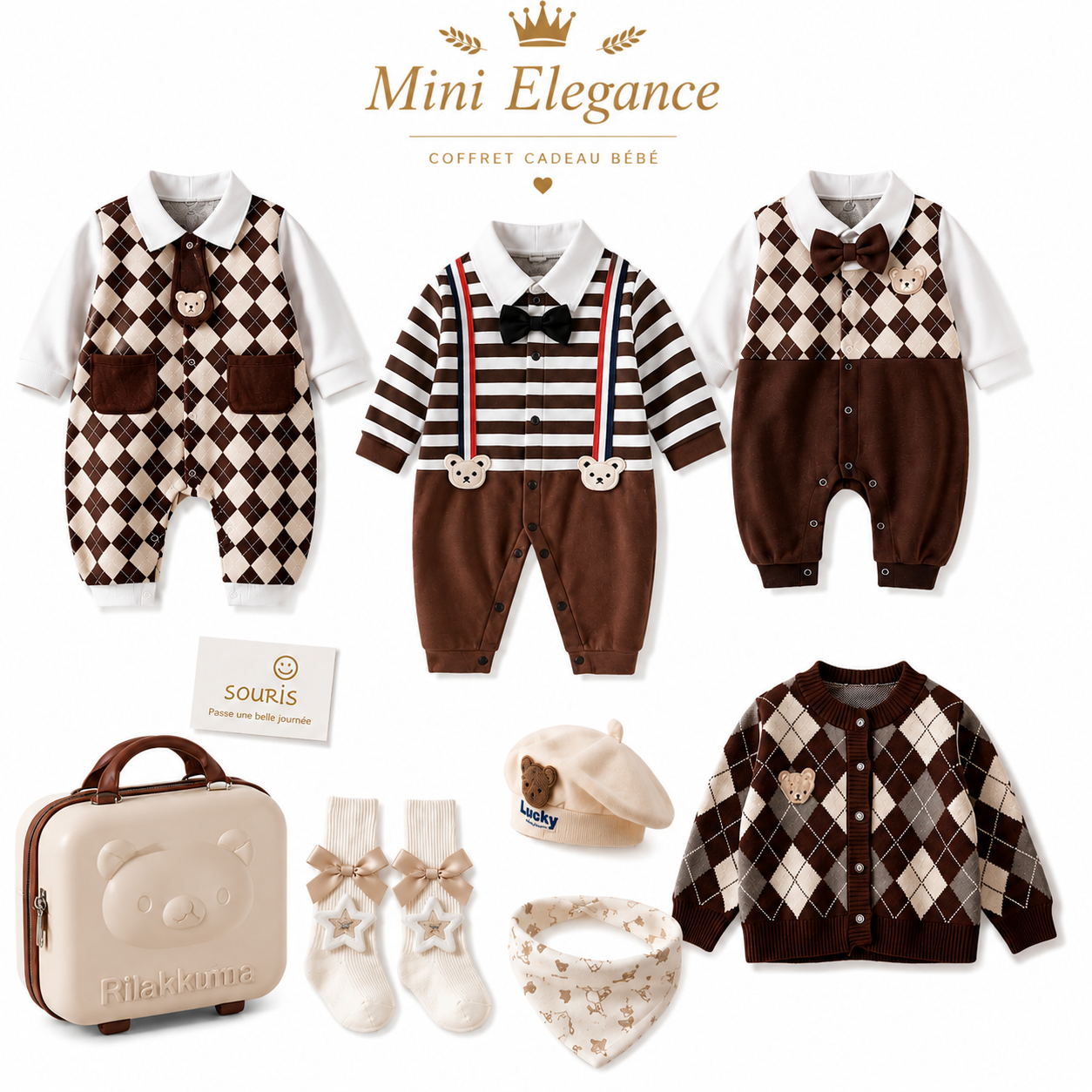 Coffret Naissance Gentleman Vintage – Collection Ours Brun